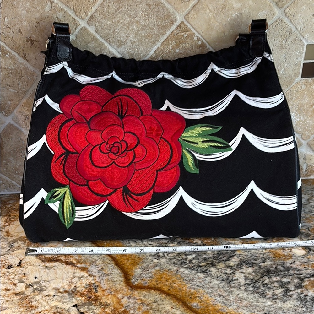 Brighton Black and Red Floral Bag - Picture 9 of 13